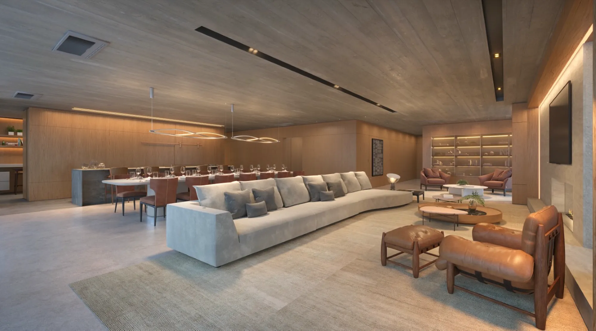 Living e mesa de jantar